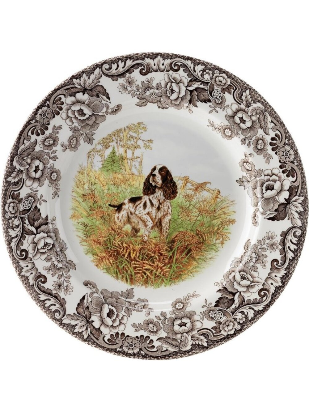 Collectible 10.5” Dinner Plate - English Springer Spaniel Design, Microwave